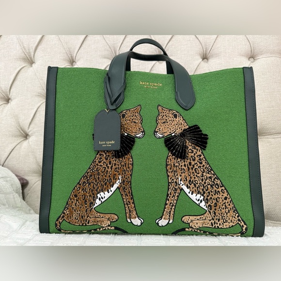 EUC Kate Spade Lady Leopard Manhattan Tote Bag Large. - Picture 11 of 11